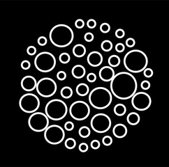 Bubble cluster icon with flat style. Isolated vector bubble cluster icon illustrations, simple style. Modern Line Art Circle Design