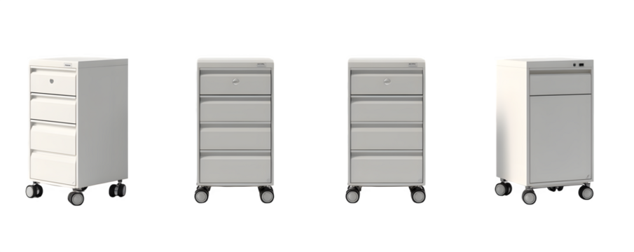 Professional Studio-Lit High-Resolution mobile pedestal drawer unit f transparent background, versatile design element, ideal for graphic design and video overlays, digital downloads