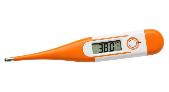 Isolated Digital Thermometer Showing Fever - Powered by Adobe