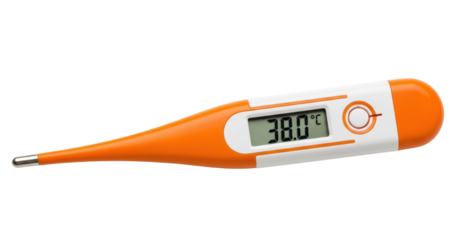 Isolated Digital Thermometer Showing Fever