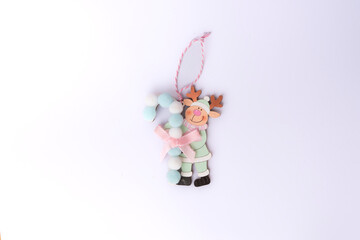 Easter eggs and festive spring decoration on a white background with copy space. Perfect for seasonal banners, greeting cards, and holiday designs.