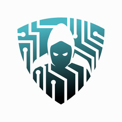 Technology Shield Security Cyber Logo Vector