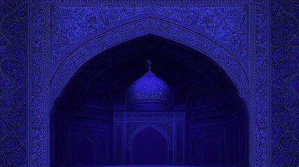 Deep blue mosque archway
