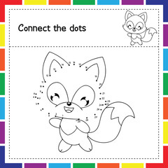 Cute Animal Connect the Dots Coloring Page, Fun Animal Dot to Dot Activity for Kids