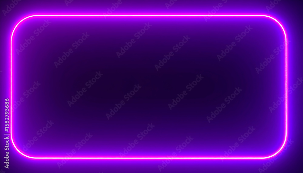 Poster a vibrant purple neon frame on a dark background, perfect for highlighting text or graphics in a mod