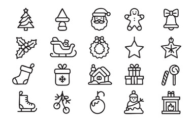Christmas icons festive holiday symbols celebration