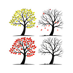 Colorfull Tree Icon Set