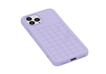Isolated Lavender iPhone Case with Grid Pattern
