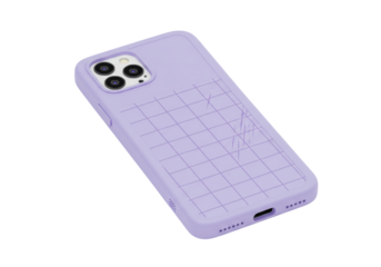 Isolated Lavender iPhone Case with Grid Pattern