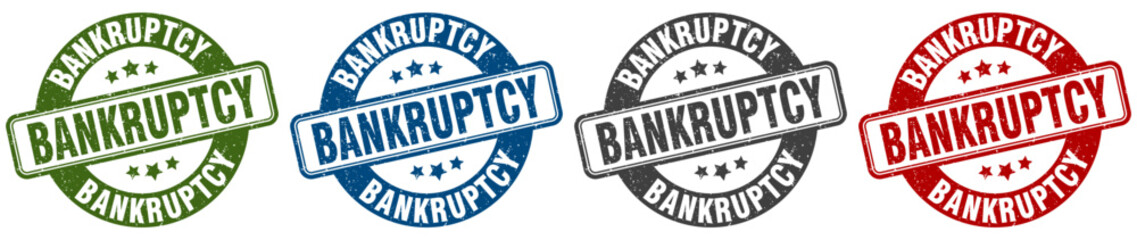 bankruptcy stamp. bankruptcy round stamp set isolated on white background