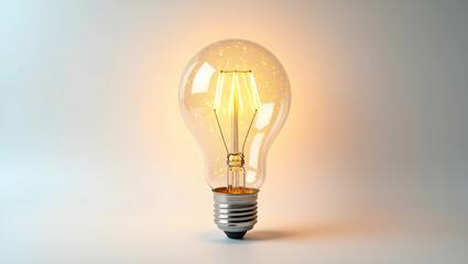 Luminous Futuristic Techscape A light bulb crafted from glitter core, styled in a sparkling design, presented in glitter light view on a white background (1)