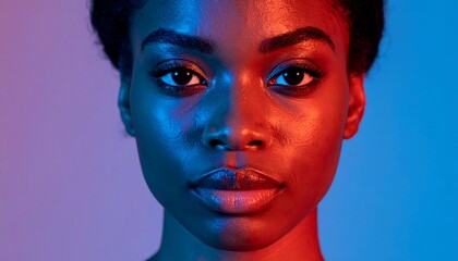 Woman's face with split tone