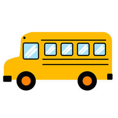yellow school bus simple flat design vector