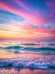 Fototapeta premium Soft pink waves blend with gradient sky