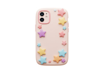 Isolated Pink iPhone Case with Star Designs