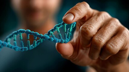 Exploring DNA Double Helix Model Hands Insight into Biotechnology, Genetics, and Scientific Research Advancements in Modern Science - Powered by Adobe