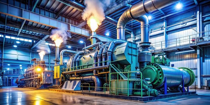 A high-pressure steam engine generates electricity for a combined heat and power unit