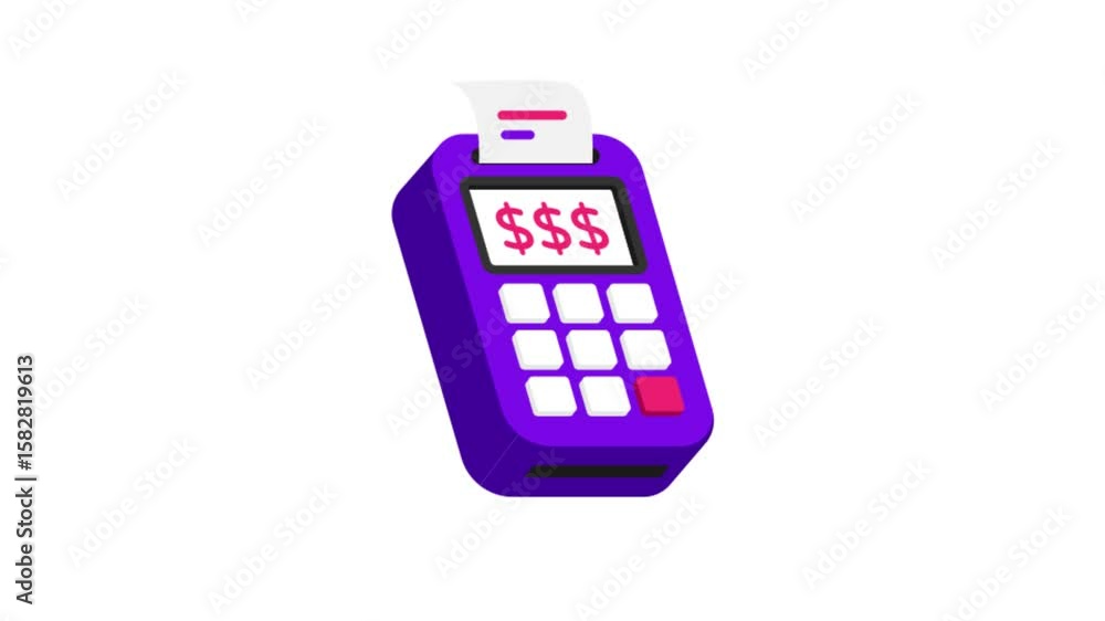 Poster pos terminal icon animation mp4 file