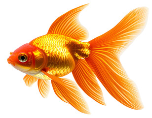 Fototapeta premium 3D Golden Fish Swimming – Realistic Aquarium Effect 