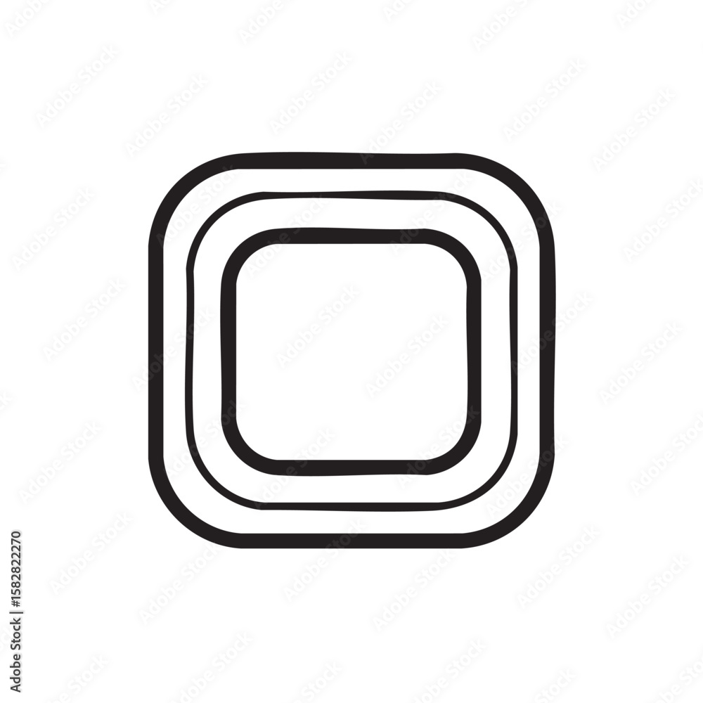 Poster A simple outline icon of nested rounded squares.