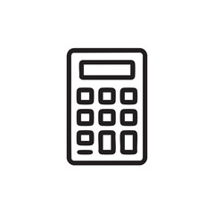 A minimalist outline icon of a calculator.