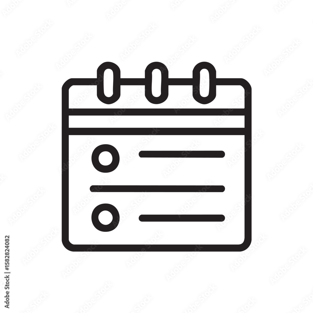 Poster a simple outline icon of a calendar with scheduled items.