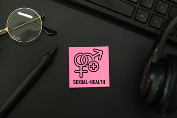 Flat lay image of a card with a sexual health icon
