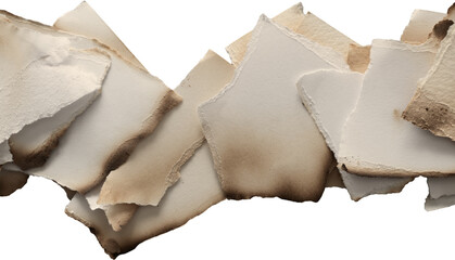 Brown And Beige Burnt Textured Paper Pieces