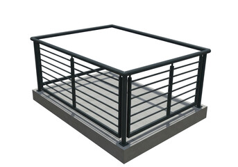 Isolated Modern Outdoor Balcony Railing Structure