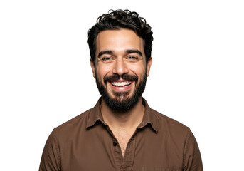 Smiling handsome man portrait on transparent background