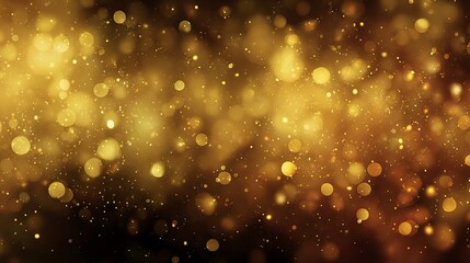 Elegant gold abstract bokeh background with glowing light particles for festive, luxury, or celebration design themes – vector illustration