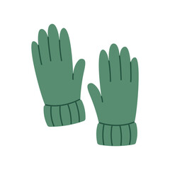 A pair of gloves. Hand-drawn. Flat vector illustration isolated on a white background