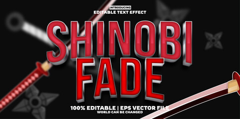 Shinobi Fade Editable text effect in modern trend style