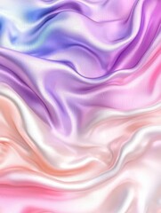 3D render of a liquid fluid abstract background in shades of lavender and pearl, with a silky smooth texture.