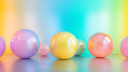 Colorful spheres on a gradient background