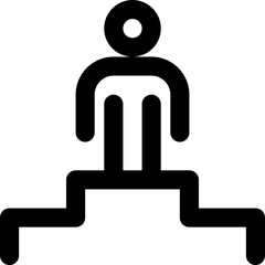 Champion people icon with line and simple style