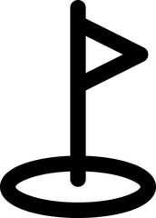 Goal hole icon with line and simple style