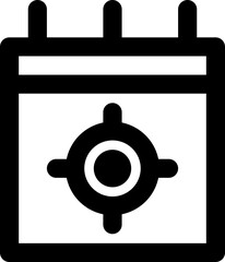 Goal calendar icon with line and simple style