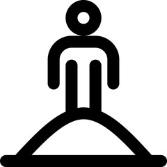 People peak icon with line and simple style