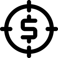 Target money icon with line and simple style