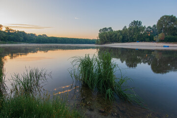 reflection of trees in the water