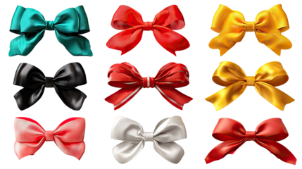 Array of Colorful Bows: An array of elegant bows in an array of colors. Ready to elevate design