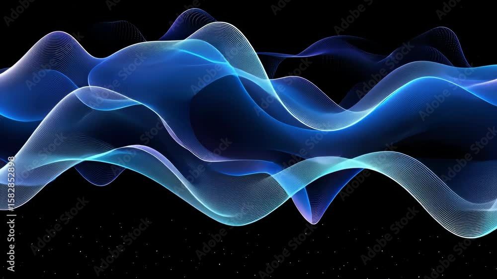 Poster flowing waves of light create an enchanting display, reflecting the beauty of sound in a captivating