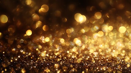 Glowing gold bokeh background with sparkling light for awards or luxury event