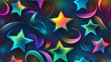 Colorful star pattern on a dark background