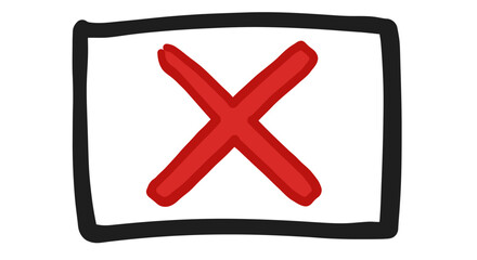 Obraz premium A red cross inside a black outlined box