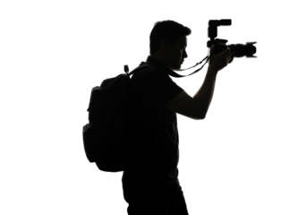 Isolated Photographer Silhouette Capturing the Moment