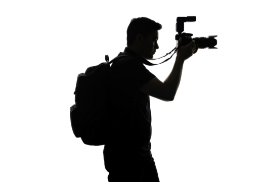 Isolated Photographer Silhouette Capturing the Moment