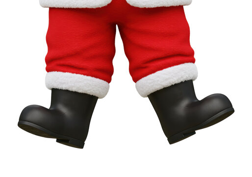 Isolated Santa Claus Boots Standing Wide
