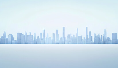 Fototapeta premium Modern City Skyline in Soft Pastel Light